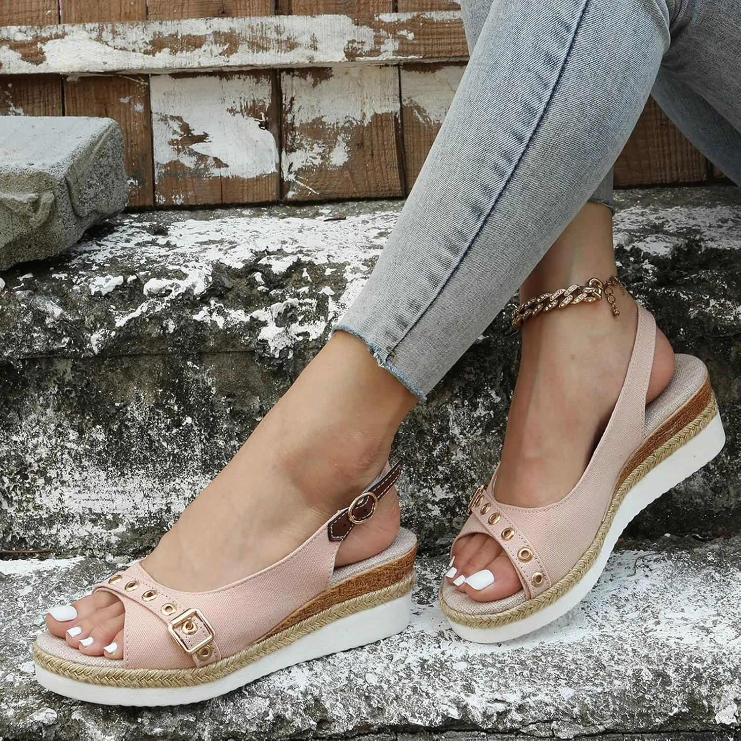 Women's Arch Support Platform Sandals Casual Summer Women Wedge Heels Shoes Orthopedic Hiking Sandals