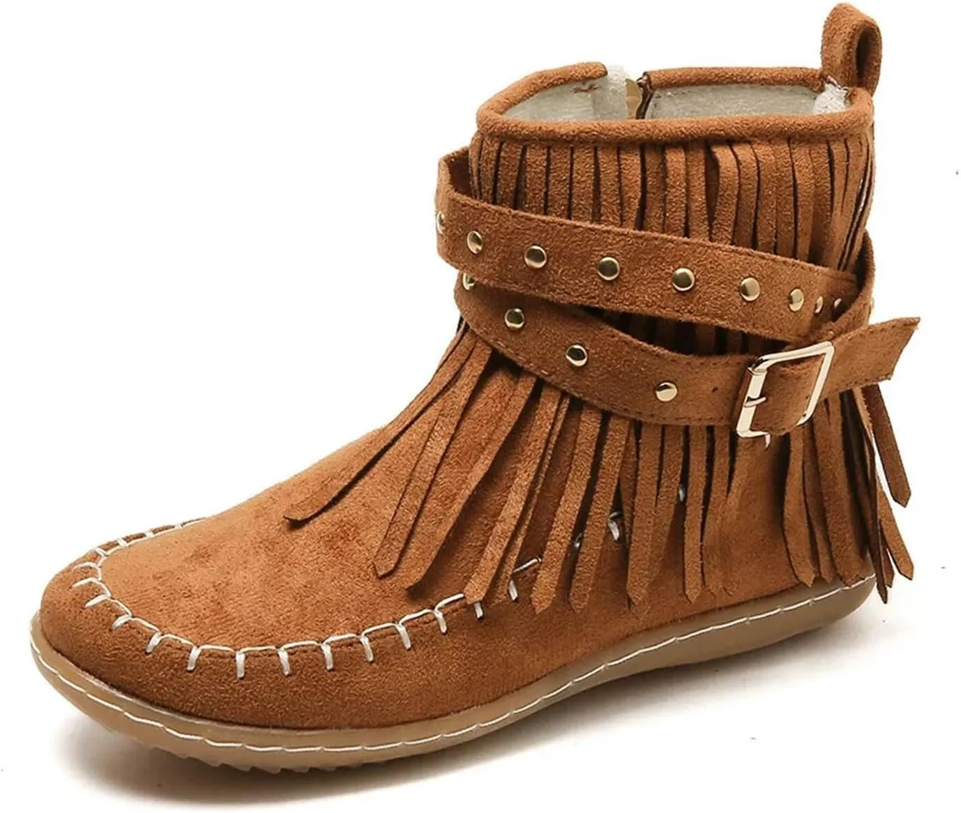 Womens Booties and Ankle Boots Flat Boots for Women Women's Fashion Color Matching Fringe Tassel Boots for Women