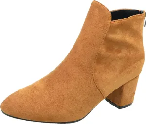 Womens Booties Ankle Women Booties Low Heel Flat Cowboy Boots for Women Mens Casual Boot Lightweight Cute Round Toe Closed Toe Wide Fit Available