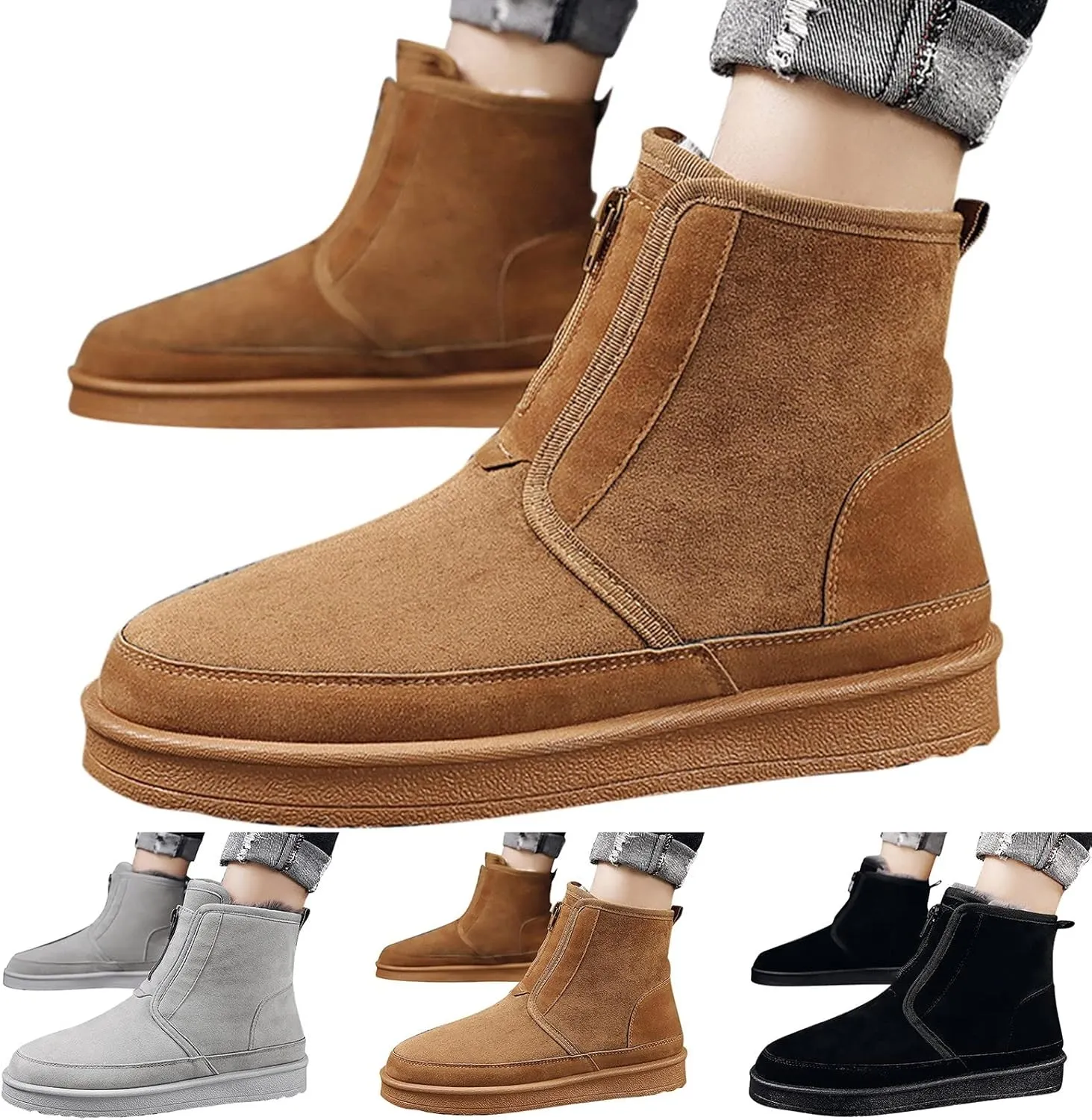 Womens Brown Snow Boots Size 11 Snow Boot Women Wide Ecetana Women Snow Slip on Waterproof Boots 7 Shoes, Female Mid Calf Winter Boots for Women Black Womens Tall Waterproof Boots
