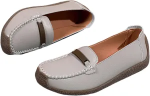 Women's Comfortable Spring Slip-On Breathable Leather Orthopedic Nursing Shoes, Non Slip Comfort Nurse Shoes with Arch Support, Ideal for Nurse Healthcare Crews Walking Shoes