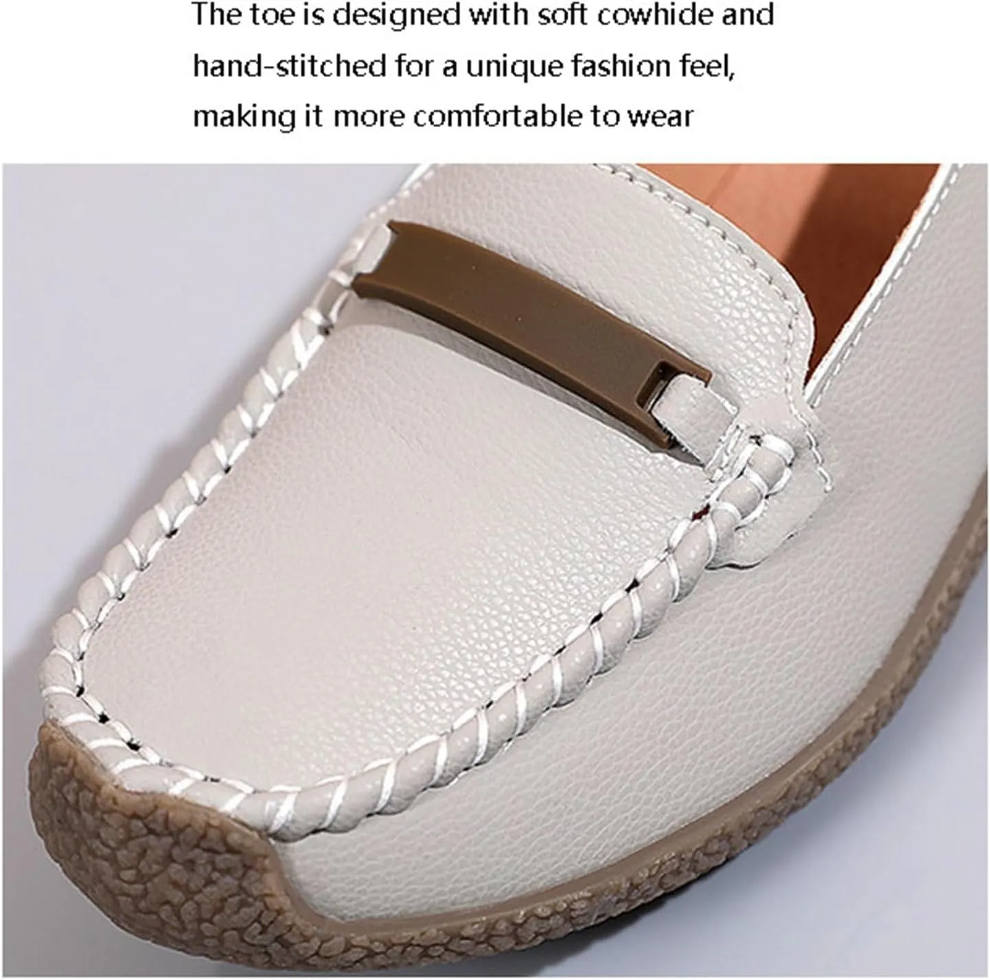 Women's Comfortable Spring Slip-On Breathable Leather Orthopedic Nursing Shoes, Non Slip Comfort Nurse Shoes with Arch Support, Ideal for Nurse Healthcare Crews Walking Shoes