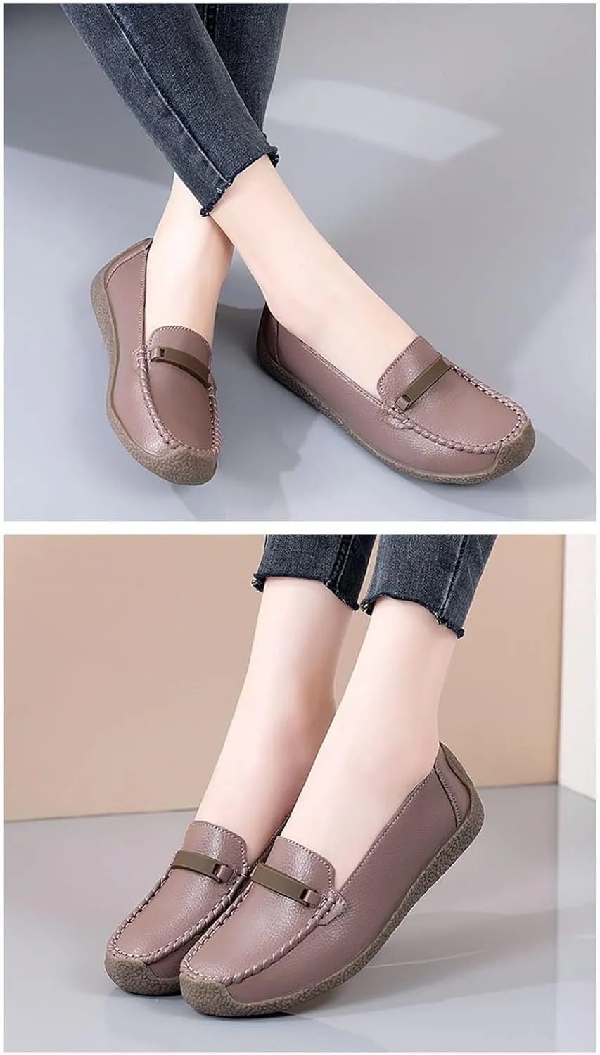 Women's Comfortable Spring Slip-On Breathable Leather Orthopedic Nursing Shoes, Non Slip Comfort Nurse Shoes with Arch Support, Ideal for Nurse Healthcare Crews Walking Shoes