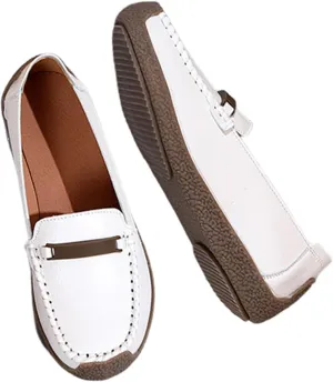 Women's Comfortable Spring Slip-On Breathable Leather Orthopedic Nursing Shoes, Non Slip Comfort Nurse Shoes with Arch Support, Ideal for Nurse Healthcare Crews Walking Shoes