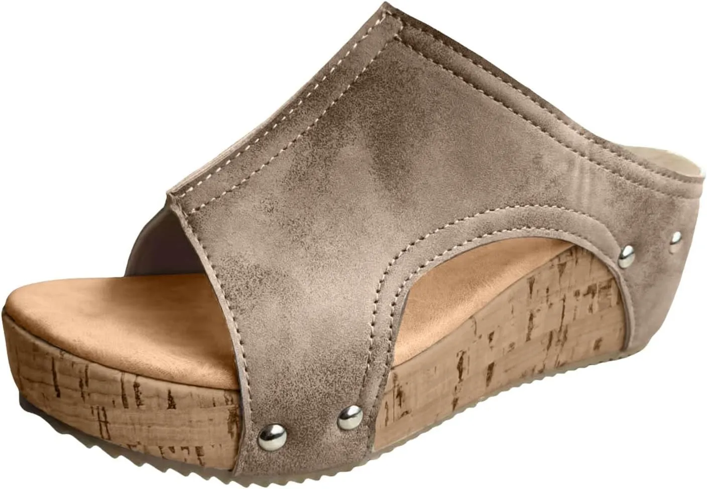 Womens Comfy Wedge Orthopedic Sandals for Women Dressy Summer Platform Cork Women's Wedges Sandal Ankle Strap Ladies Comfortable Strappy Casual Shoes for Daily Wear