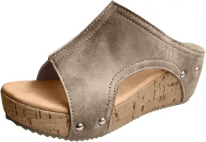 Womens Comfy Wedge Orthopedic Sandals for Women Dressy Summer Platform Cork Women's Wedges Sandal Ankle Strap Ladies Comfortable Strappy Casual Shoes for Daily Wear