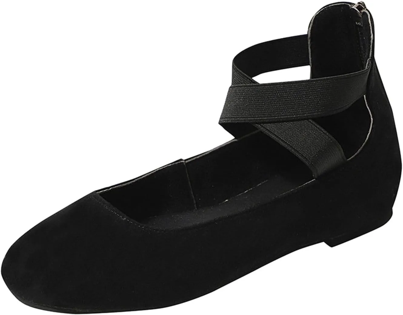 Women's Elastic Ankle Straps Flats Shoes Platform Sandals Espadrille Platform Wedges Sandals Casual Summer Closed Toe Sandal Dressy Crisscross Strap Ballerina Flats Lip on Flat Shoes 2025