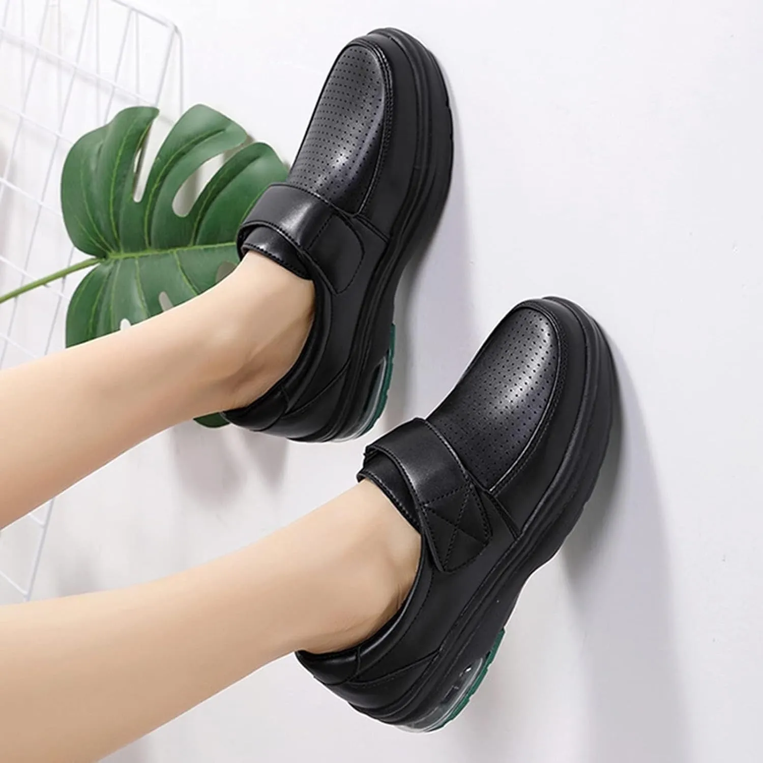 Women's Healthcare Nursing Shoes,Air Cushion Oil and Slip-Resistant Work Nurse Shoes for Women,Comfortable Breathable Orthopedic Walking Chef Shoes,for Hospital/Kitchen