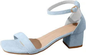 Women's Heels Sandals Arch Support Open Toe Square Toes Slip On Orthopedic Backless Block Sandal Low Heeled Ladies Cushion Footbed Non Slip Summer Comfy Dressy Bridal Shoes For Outdoor Indoor