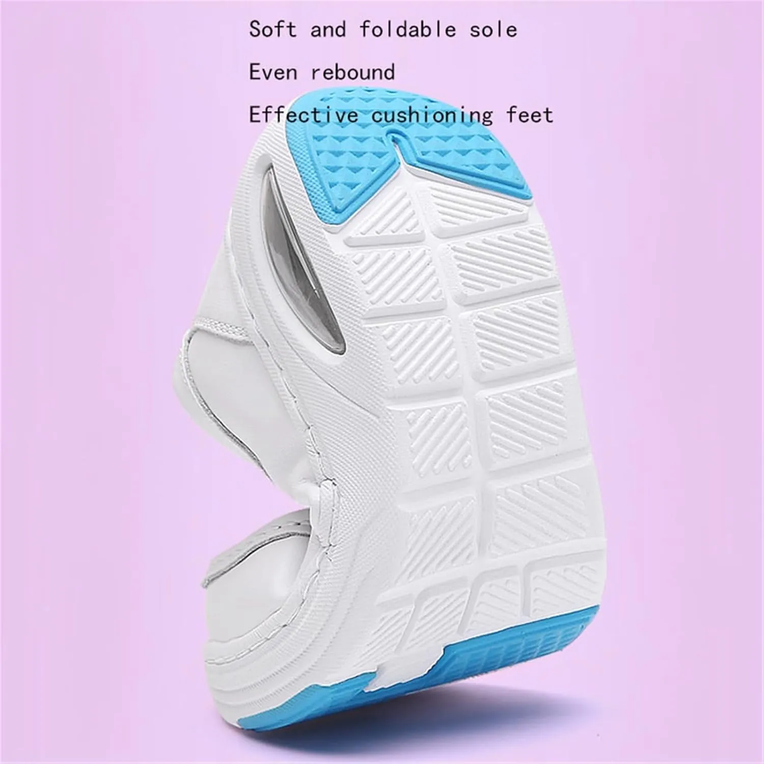 Women's Lightweight Nurse Shoe, Women Casual Summer Hollow Breathable Leather Slip on Nursing Shoes, Comfort Air Cushion Platform Orthopedic Heel Loafers, for Hospital Work