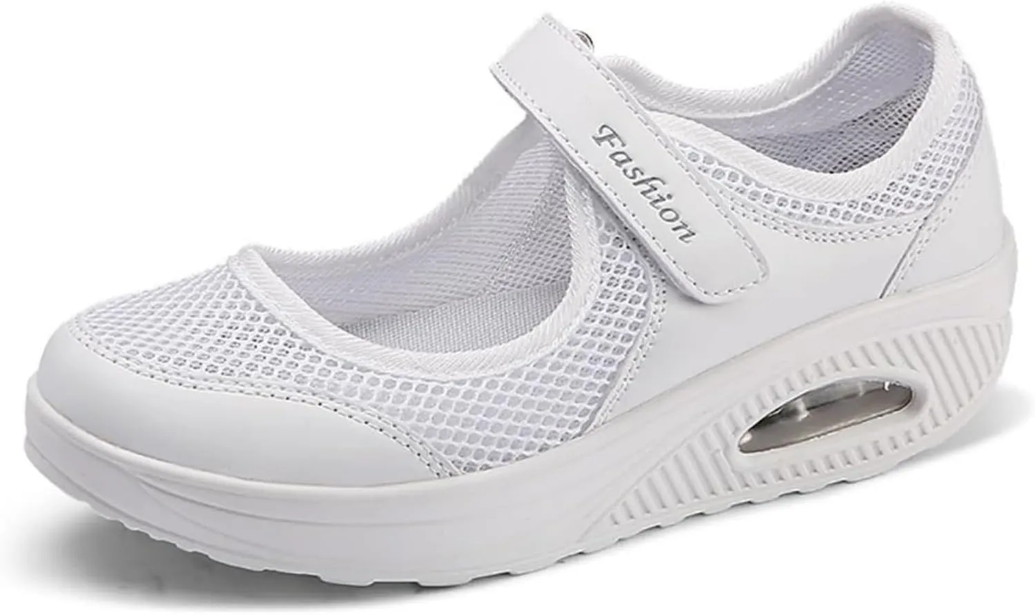 Women's Mesh Adjustable Nurse Shoes Breathable Lightweight Walking Cushion Buffer Fitness Nursing Orthotic Mary Jane Hollow Out Granny Walk Soft-Soled Flats Dance Sneakers Wide Width Non-Slip