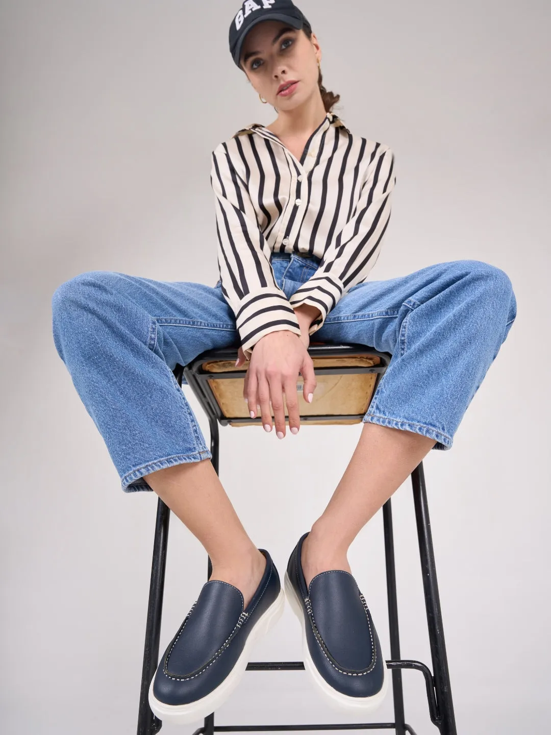 Women's Navy Casual Slip On (IU1020)