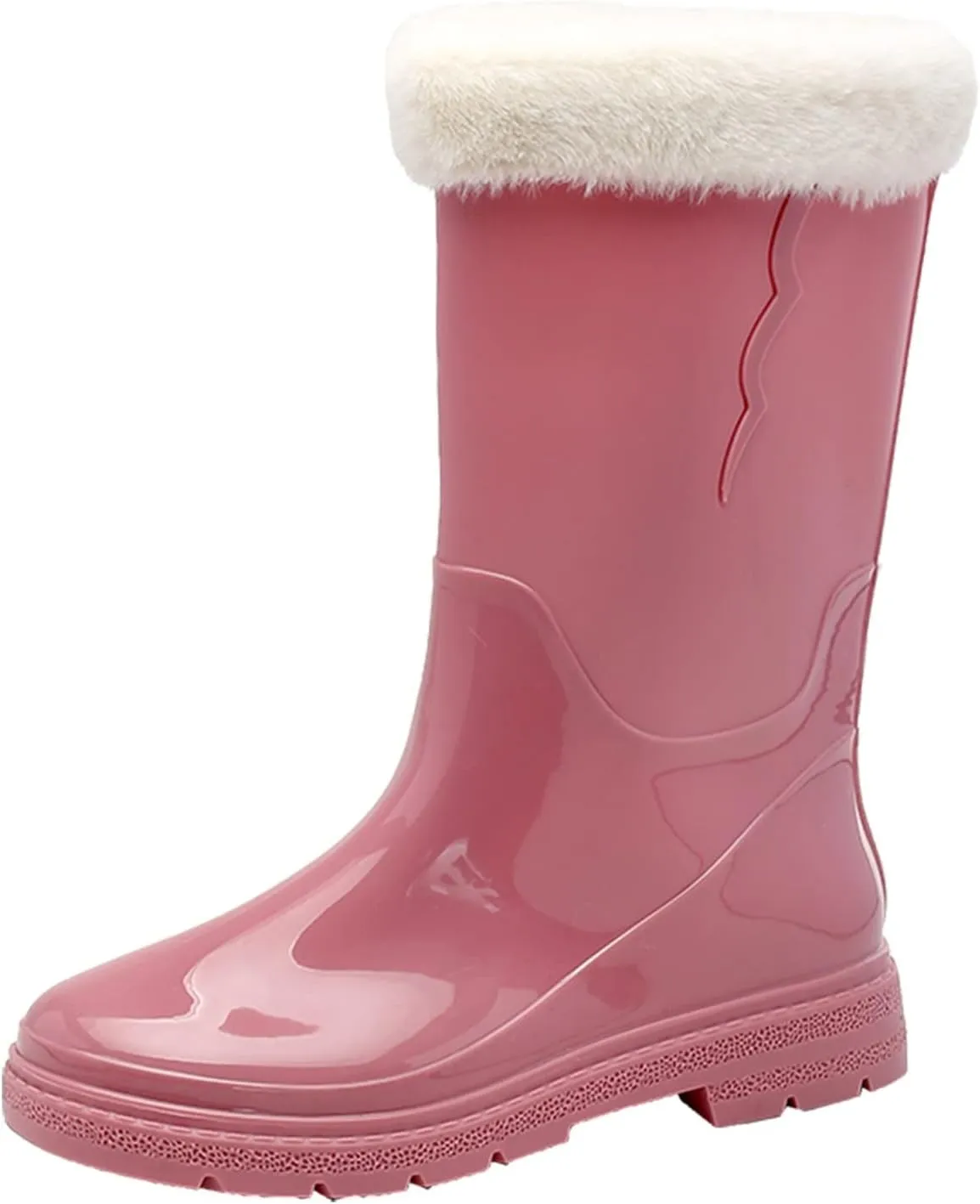 Womens Rain Boots Mens Snow Boots Waterproof Insulated Non-Slip Mid-Calf Boots Slip On Fishing Boots For Men