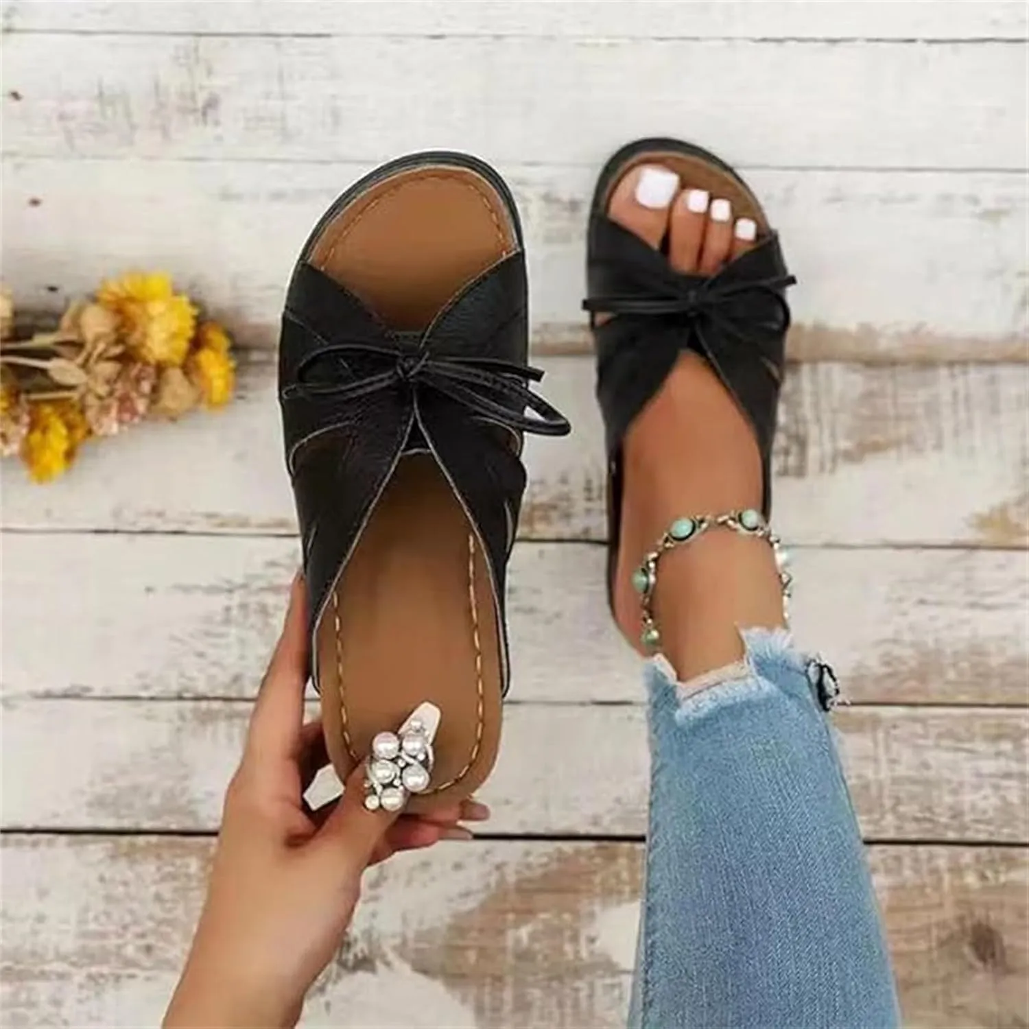Women's Sandals Comfortable Cute Orthopedic Slippers Arch Support Flip Flops Dressy Summer Beach Walking Orthotic Slides