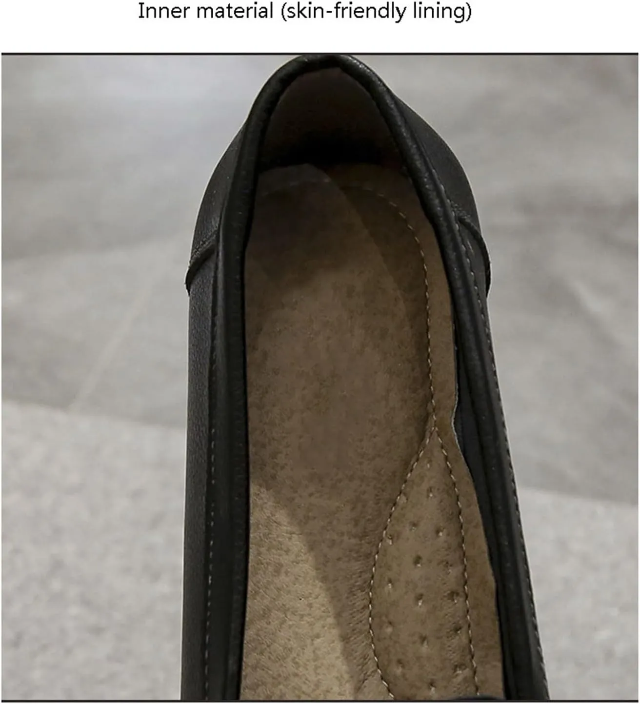 Women's Slip-On Nursing Shoes, Spring Summer Breathable Soft Leather and Slip-Resistant Orthopedic Nursing Work Shoes, Healthcare Breathable Service Loafers, for Hospital Nurse