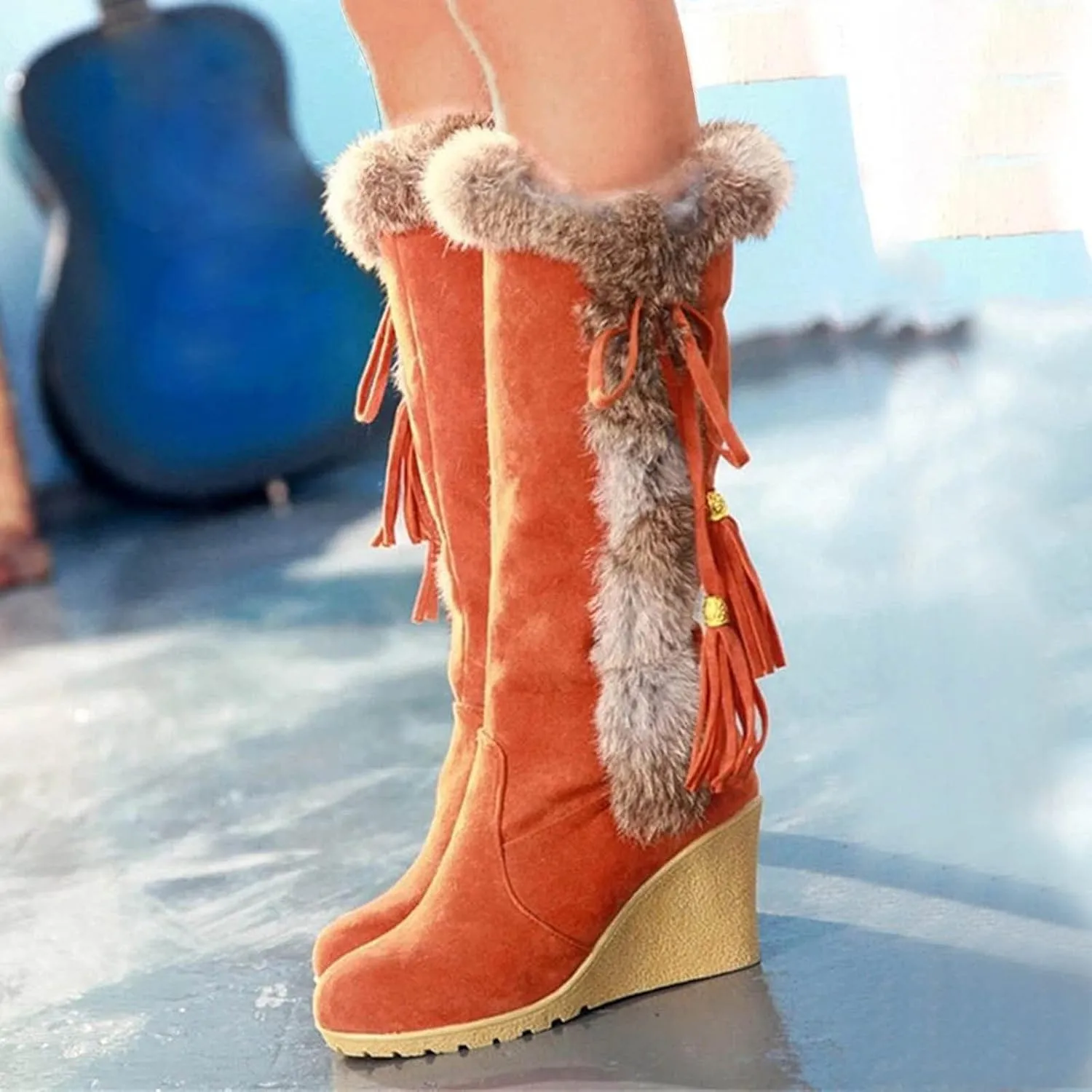 Womens Snow Boots Waterproof Insulated Pull on Snow Booties for Women 2023 Womens Winter Booties Slip on Waterproof Boots for Women Wide Width Womens Tall Winter Boots