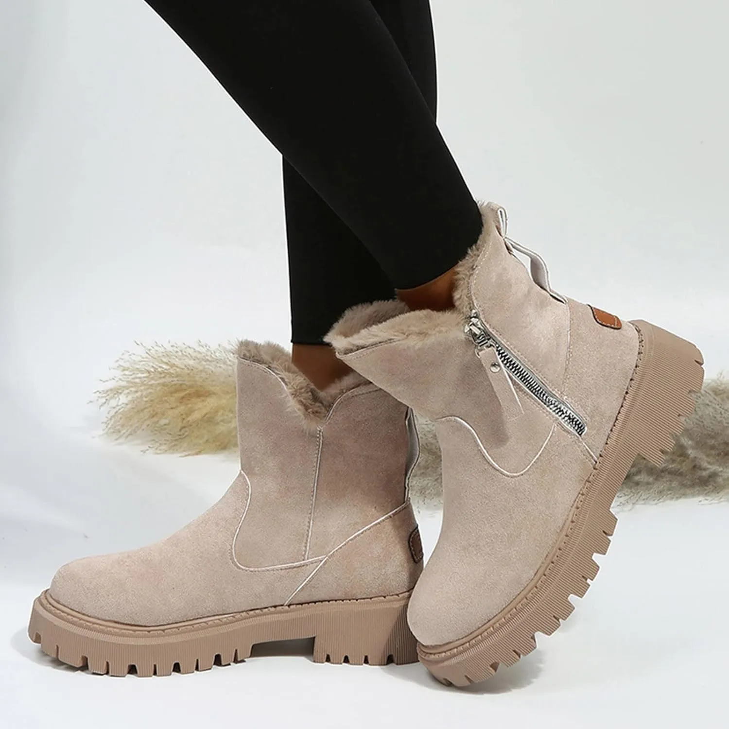 Women's Snow Boots Waterproof Size 11 Womens Size 8 Cute Snow Boots Women Winter Booties Size 11 Zapatos De Mujer Para Nieve Tall Winter Boots for Women Fashion