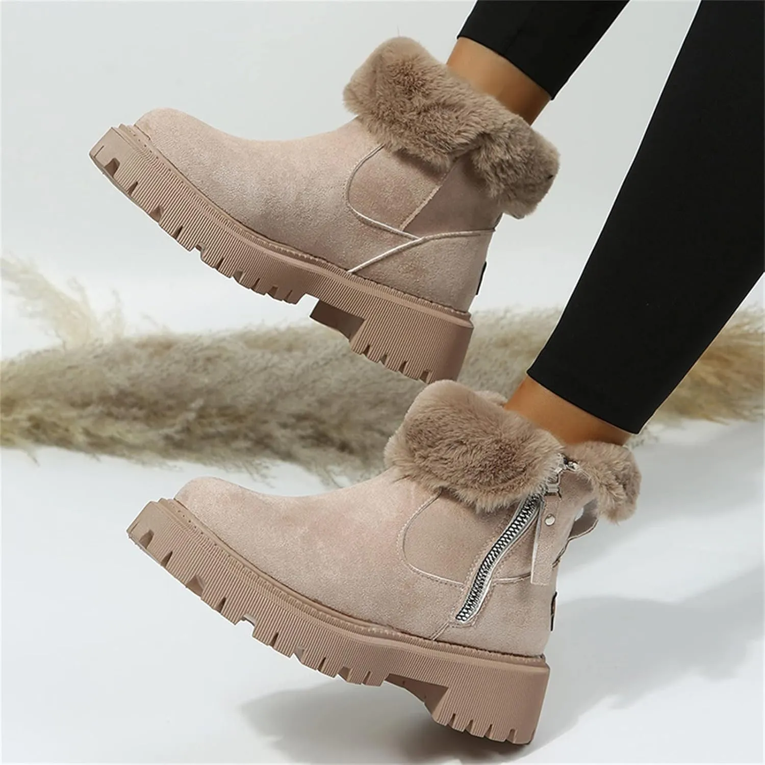 Women's Snow Boots Waterproof Size 11 Womens Size 8 Cute Snow Boots Women Winter Booties Size 11 Zapatos De Mujer Para Nieve Tall Winter Boots for Women Fashion