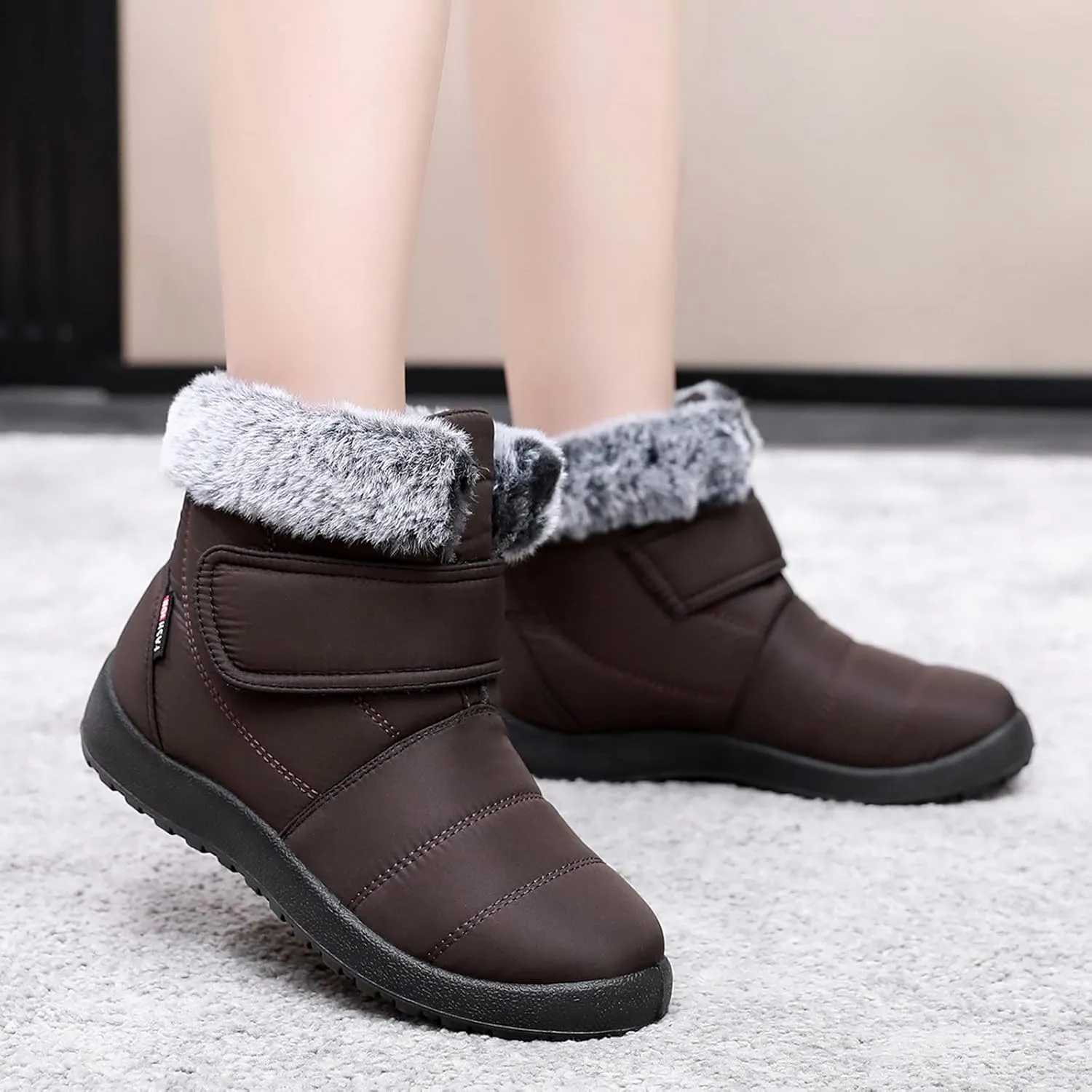 Womens Snow Boots Waterproof Snow Boots for Women Size 7 Wide Warm Winter Boots Women Size 11 Mid Calf Winter Boots for Women Waterproof Snow Non Slip Botas Termicas Para Mujer Con Casquillo