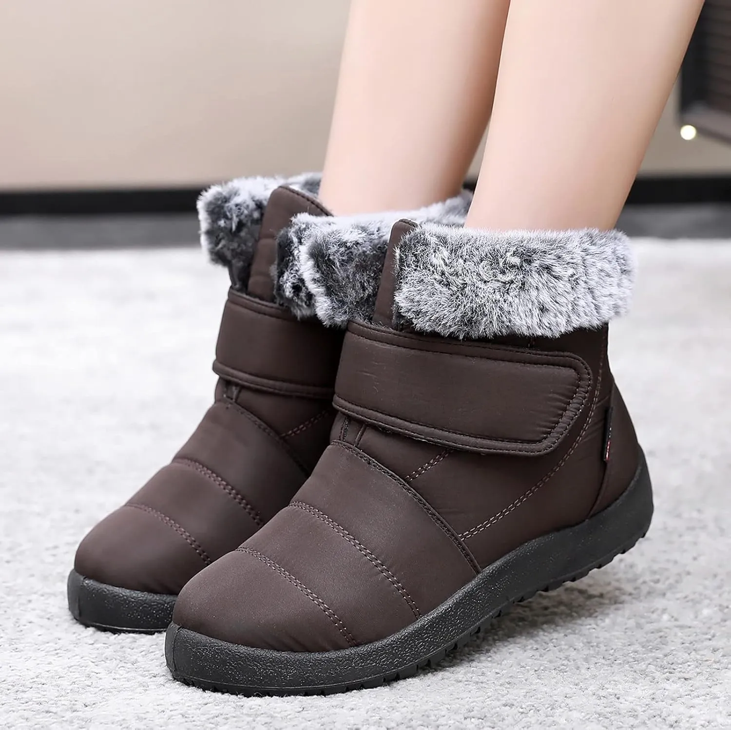Womens Snow Boots Waterproof Snow Boots for Women Size 7 Wide Warm Winter Boots Women Size 11 Mid Calf Winter Boots for Women Waterproof Snow Non Slip Botas Termicas Para Mujer Con Casquillo