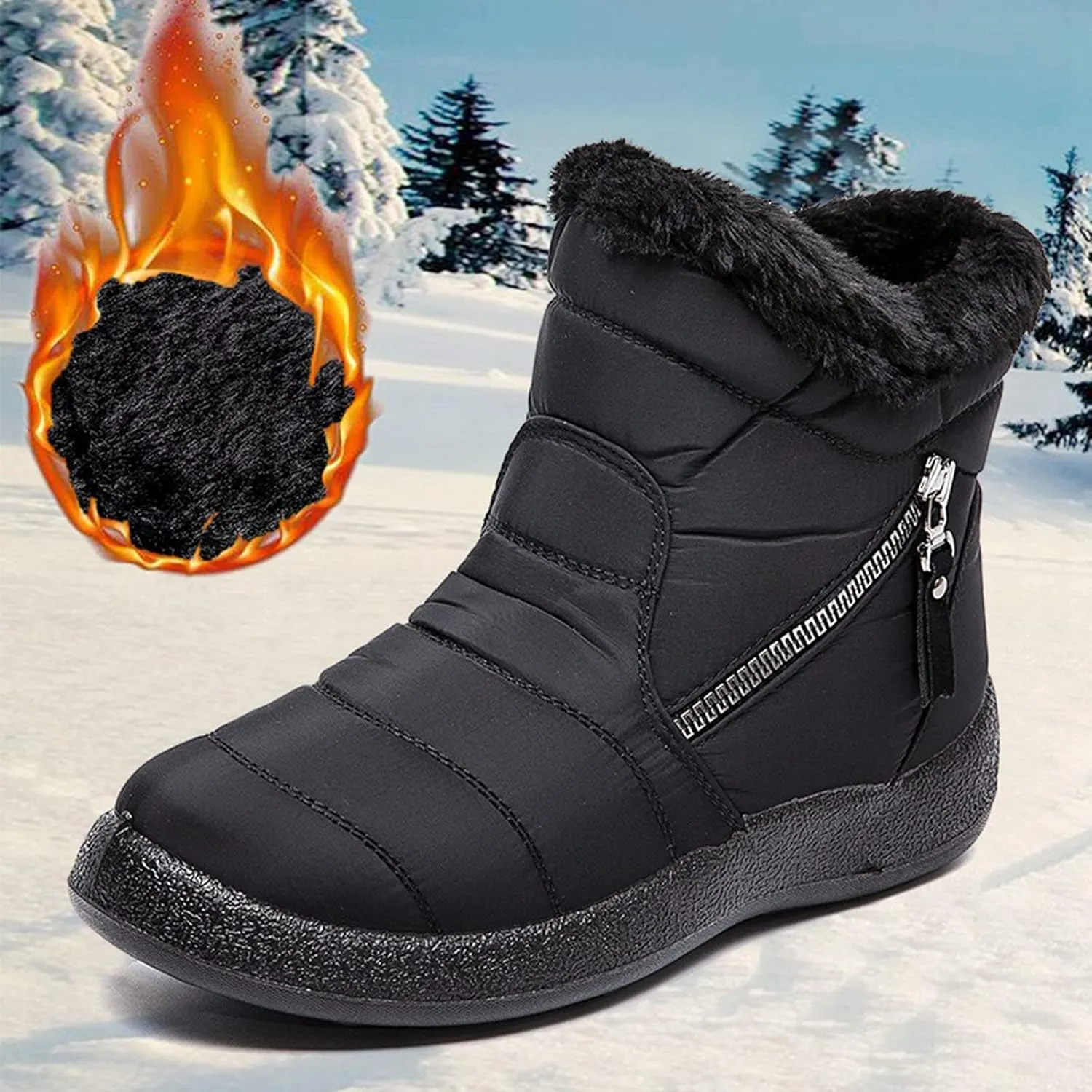 Women's Snow Boots Wide Orthopedic Snow Boots for Women Size 7 Women's Waterproof Winter Boots Women's Winter Boots Insulated Size 7.5 New Botas Impermeables Para La Nieve De Mujer