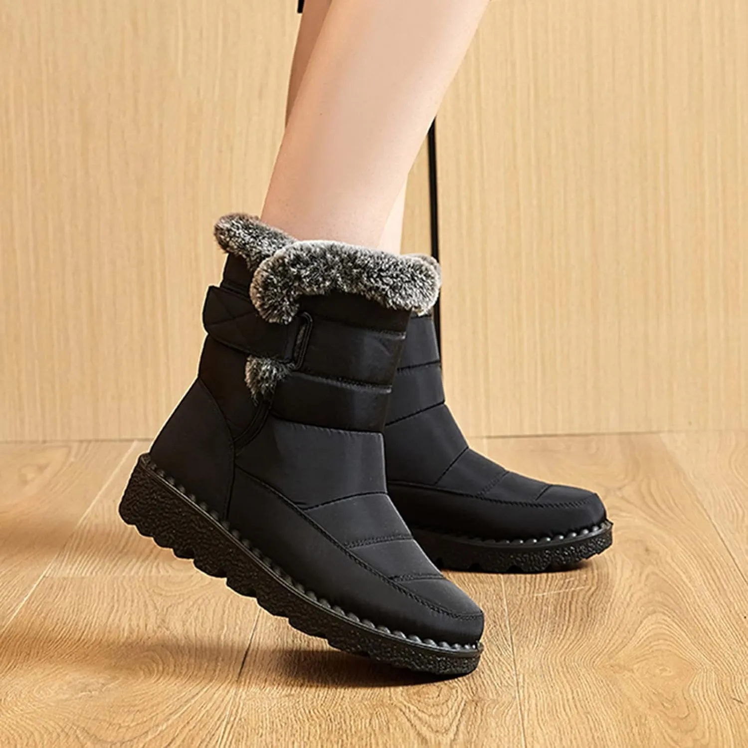 Women's Snow Boots Womens Ankle Boots with Arch Support for Snow Winter Boots Waterproof Cold Weather Waterproof Walking Boots Women Lightweight Waterproof Womens Boots Wide