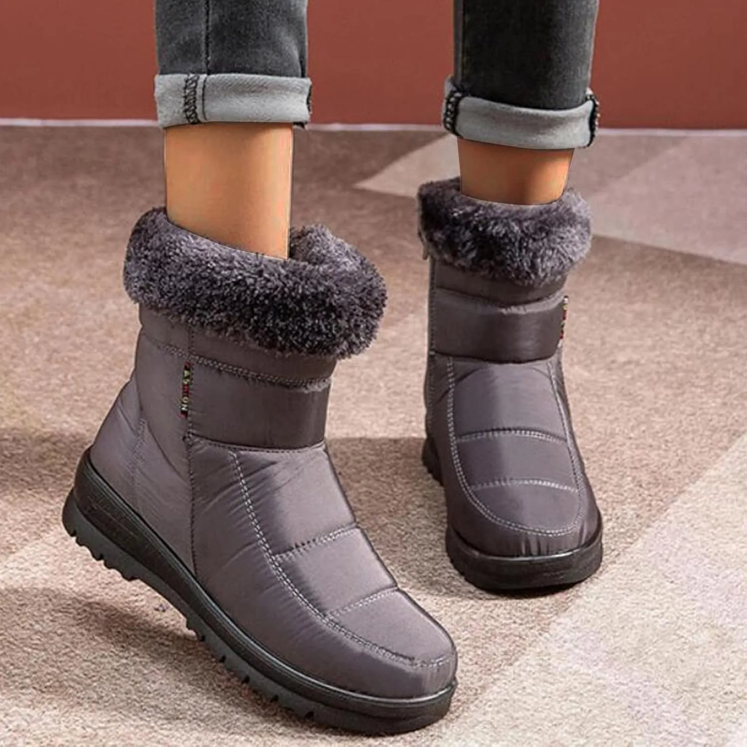 Womens Snowboard Boots Size 8 Womens Ankle Boots with Arch Support for Snow Boots Winter Women Cute Woman Winter Leather Knee High Winter Boots Botas De Mujer Para El Frio De Vestir