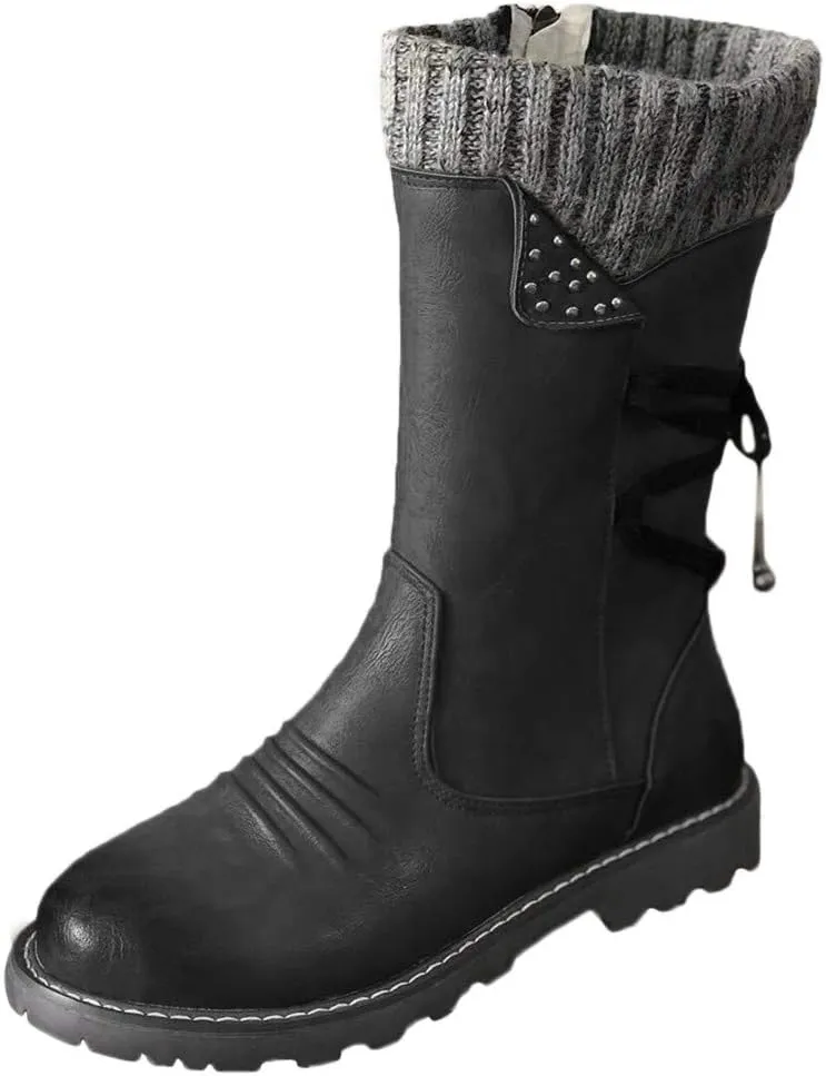 Women's Waterproof Non-Slip Warm Ankle Snow Boots Snow Boots for Women Cute Size 12 Women's Ankle Winter Boots Wide Width Winter Boot Women Waterproof Botas De Invierno Para Mujer Contra Agua