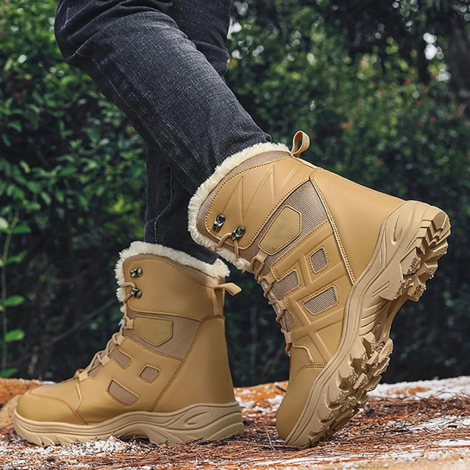 Womens Waterproof Winter Boots 11 Wide Boho Winter Ankle Boots for Women Low Heel Brown Snow Boots for Women Tall Winter Boots for Women Womens Slip on Winter Boots Wide Deals Cheap