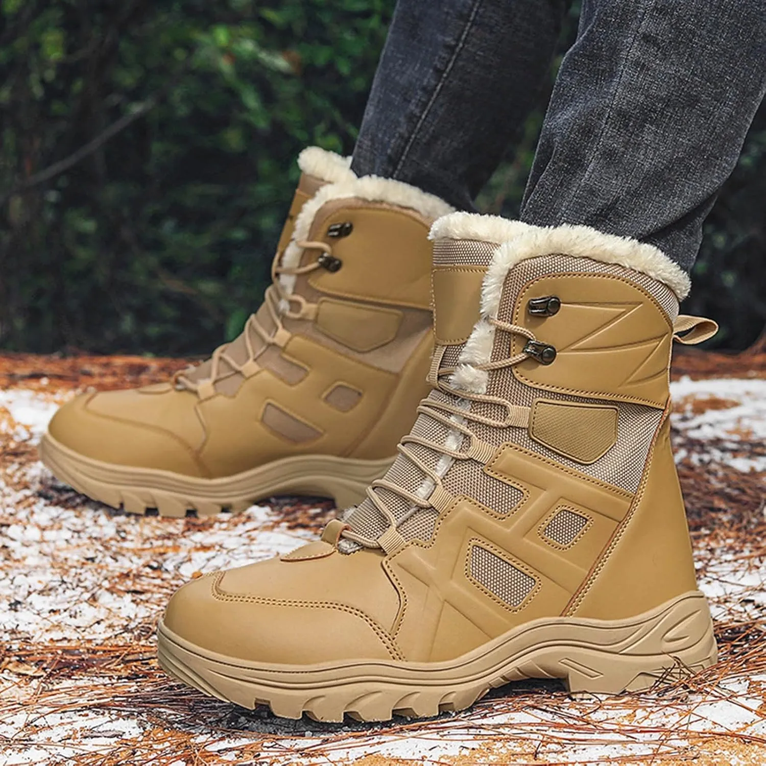 Womens Waterproof Winter Boots 11 Wide Boho Winter Ankle Boots for Women Low Heel Brown Snow Boots for Women Tall Winter Boots for Women Womens Slip on Winter Boots Wide Deals Cheap