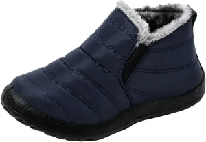 Womens Waterproof Winter Boots Wide Width Womens Snow Boots Size 12 Women's Winter Fur Boots Size 12 Wide Width Outdoor Boots Women Warm Botas Largas De Mujer Para OtoO-Invierno