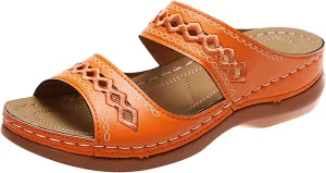 Women's Wedge Sandals with Plantar Fasciitis Classic Ankle Strap Wedge Heels Sandal Fashion Beach Sandals