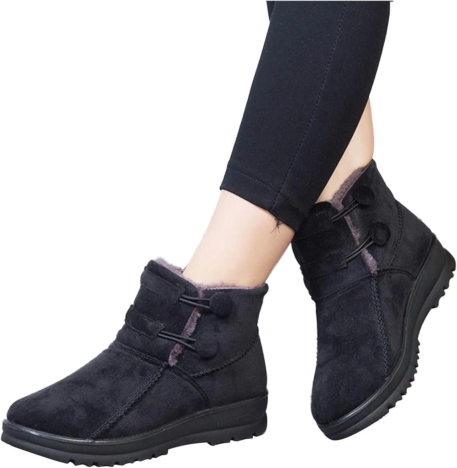 Womens Winter Boots Waterproof Insulated Wide Width Womens Winter Boots Wide Women's Winter Boots Wide Calf Winter Shoe Boots for Women Low Heel Botas Largas De Invierno Para Mujer Con TacN
