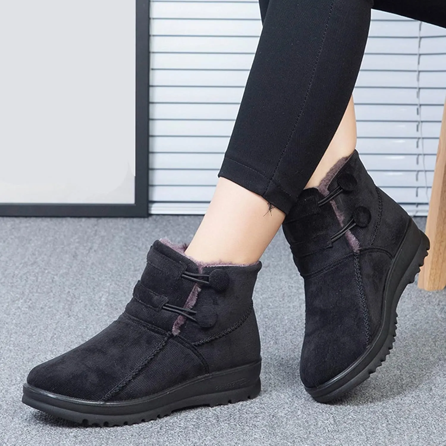 Womens Winter Boots Waterproof Insulated Wide Width Womens Winter Boots Wide Women's Winter Boots Wide Calf Winter Shoe Boots for Women Low Heel Botas Largas De Invierno Para Mujer Con TacN
