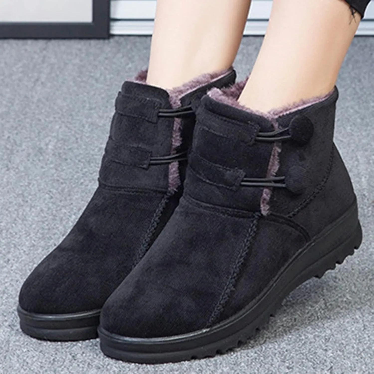 Womens Winter Boots Waterproof Insulated Wide Width Womens Winter Boots Wide Women's Winter Boots Wide Calf Winter Shoe Boots for Women Low Heel Botas Largas De Invierno Para Mujer Con TacN