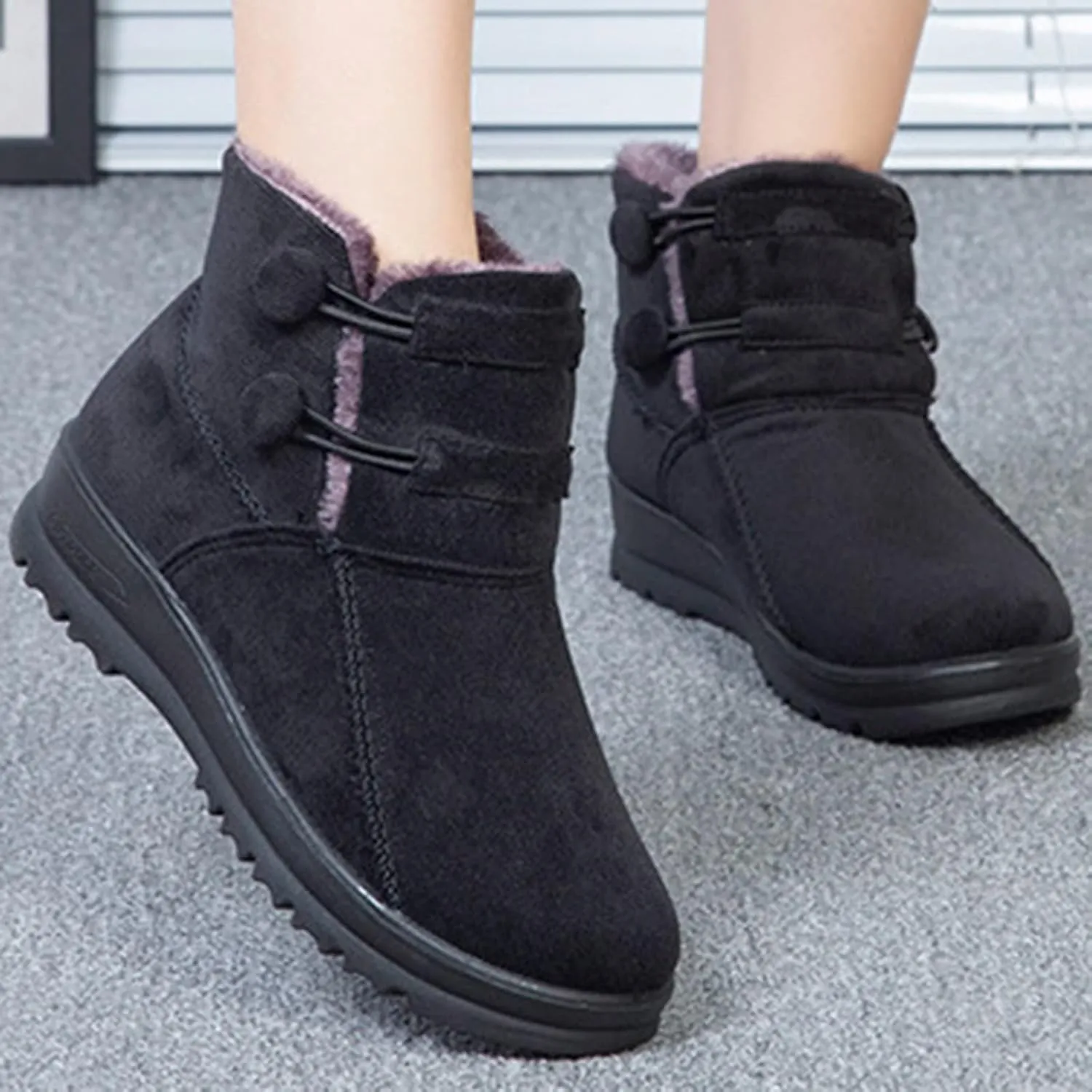Womens Winter Boots Waterproof Insulated Wide Width Womens Winter Boots Wide Women's Winter Boots Wide Calf Winter Shoe Boots for Women Low Heel Botas Largas De Invierno Para Mujer Con TacN