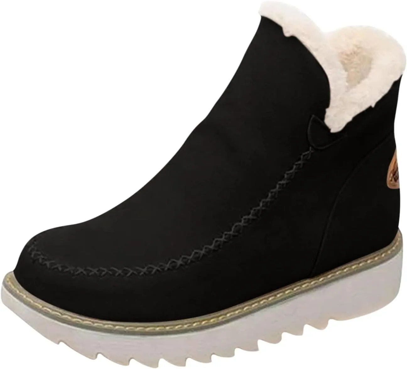 Womens Winter Snow Boots Ankle Women's Wide Width Waterproof Slip on Ankle Boots for Swollen Feet Women Winter Snow Boots Platform Winter Womens Boots Ankle Botas Invierno Mujer Nieve