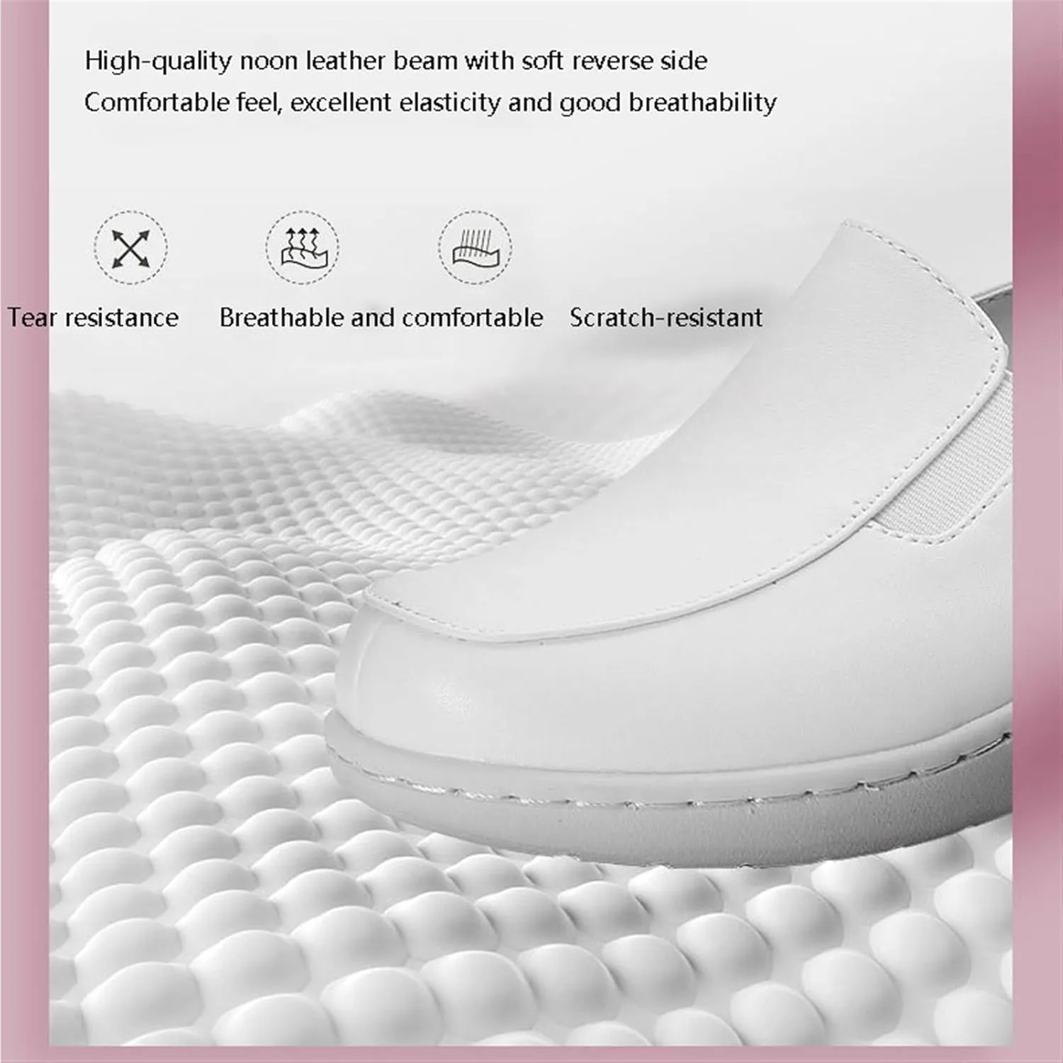 Working Casual Nursing Orthotic Shoes, Leather Comfortable Slip-On Breathable Non Slip Orthopedic Nursing Shoes, Not Tired Feet Comfy Air Cushion Walking Shoes, for Medical Care