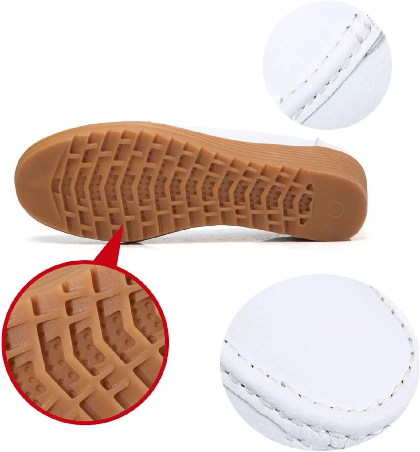Yytcsjz Women's Comfortable Loafers Cute, Womens Casual Slip-On Leather Non-Slip Orthopedic Nursing Shoes, Loafers for Restaurant Work Shoes, for Medical Workers, Healthcare Providers