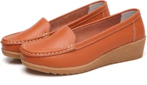 Yytcsjz Women's Comfortable Loafers Cute, Womens Casual Slip-On Leather Non-Slip Orthopedic Nursing Shoes, Loafers for Restaurant Work Shoes, for Medical Workers, Healthcare Providers