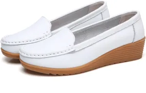Yytcsjz Women's Comfortable Loafers Cute, Womens Casual Slip-On Leather Non-Slip Orthopedic Nursing Shoes, Loafers for Restaurant Work Shoes, for Medical Workers, Healthcare Providers