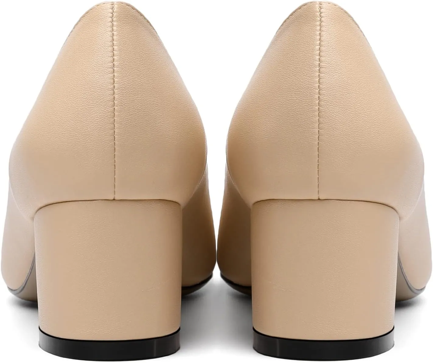 Zamikoo Women's Block Heel Pumps, Pointed Toe Slip on Classic Chunky Low Heel Cap Toe Dress Shoes for Office Wedding Work Evening 2 Inches