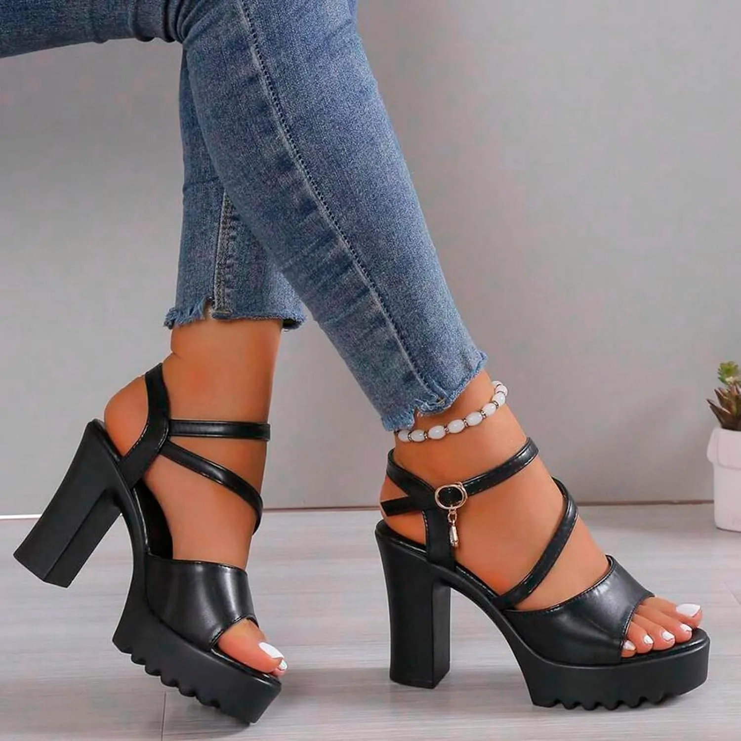 ZSpzx Heels for Women 2025 Peep Toe Comfortable Strappy Dressy Sandals with Rhinestone Orthopedic Arch Support Sandal Ladies High Heeled Cushion Footbed Shoes for Party Wedding Walking Vacation